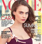 Мода: Кара Делевинь в сверкающих нарядах на обложке Vogue. Фото