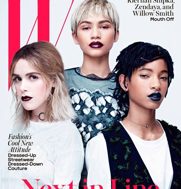 Мода: молодые звезды Зендайя, Уиллоу Смир и Кирнан Шипка в W Magazine. Фото