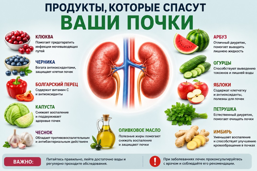 Продукты, которые спасут ваши почки