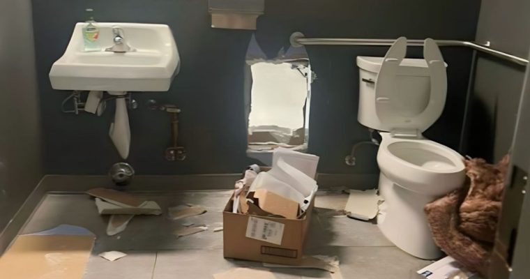 Воры пробрались в  магазин Apple… через дыру в стене туалета