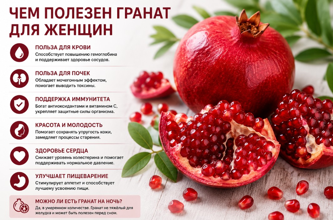 Чем полезен гранат для женщин?