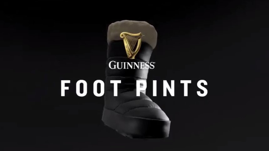 След в форме бокала пива: новые ботинки от Guinness