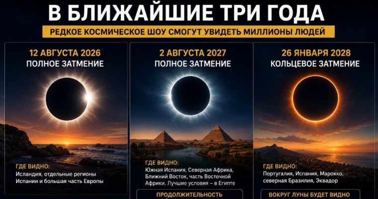 Землю ждет редкое солнечное шоу: три затмения подряд увидят миллионы людей