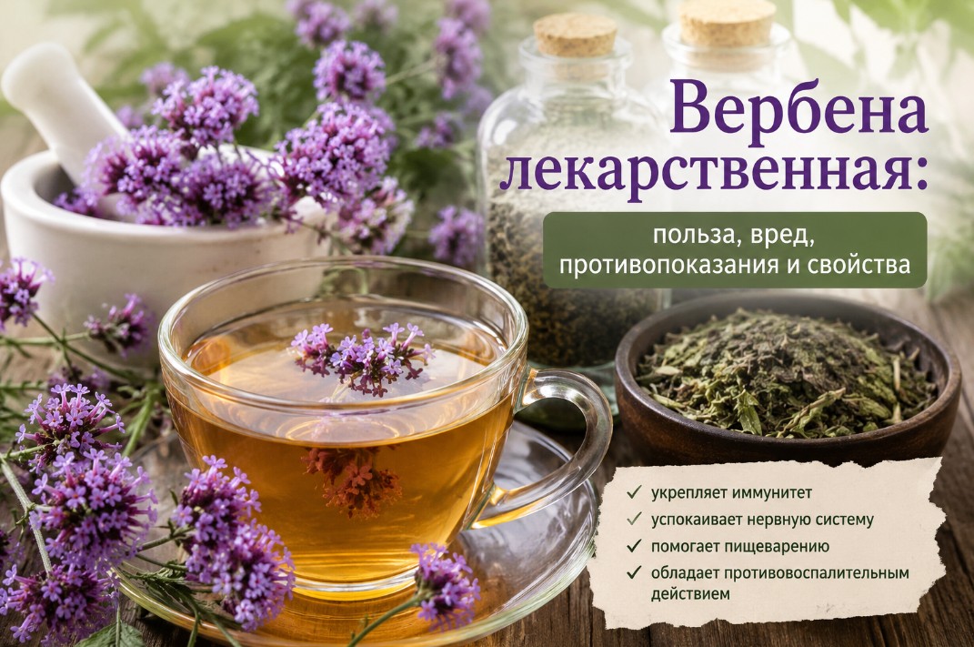 Вербена лекарственная: польза и вред для здоровья