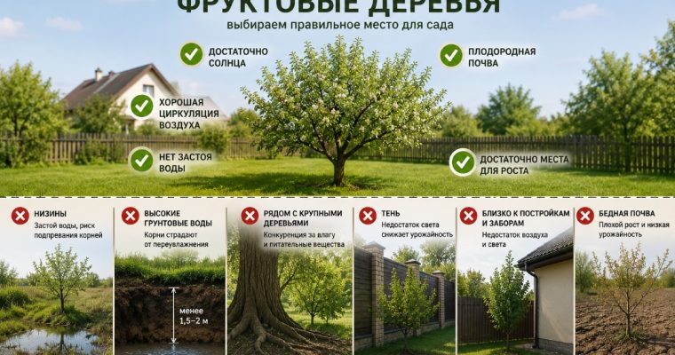 Где нельзя сажать фруктовые деревья: ошибки, которые лишают урожая